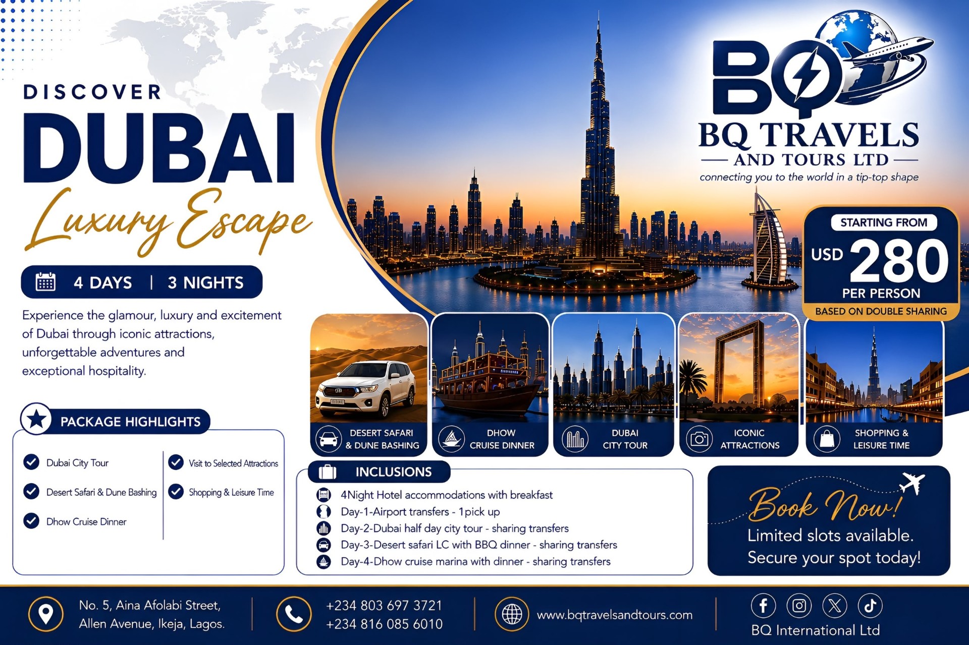 Discover Dubai Luxury Escape — 4 days, 3 nights from USD 280 per person