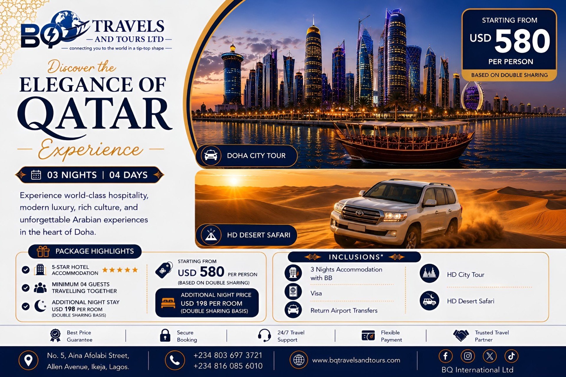 Discover the Elegance of Qatar — 3 nights, 4 days from USD 580 per person